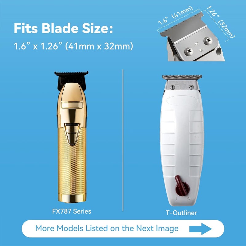 Perfitech 6Pcs Hair Clipper Guards Compatible with Baybliss FX787 and Andis T Outliner G, GO, GTO, ORL, LS2, LS3, PLS, PMT-1, RT-1, SLII, Trimmer Guards Replacement - 1/16" to 3/8", Black Color - Image 3